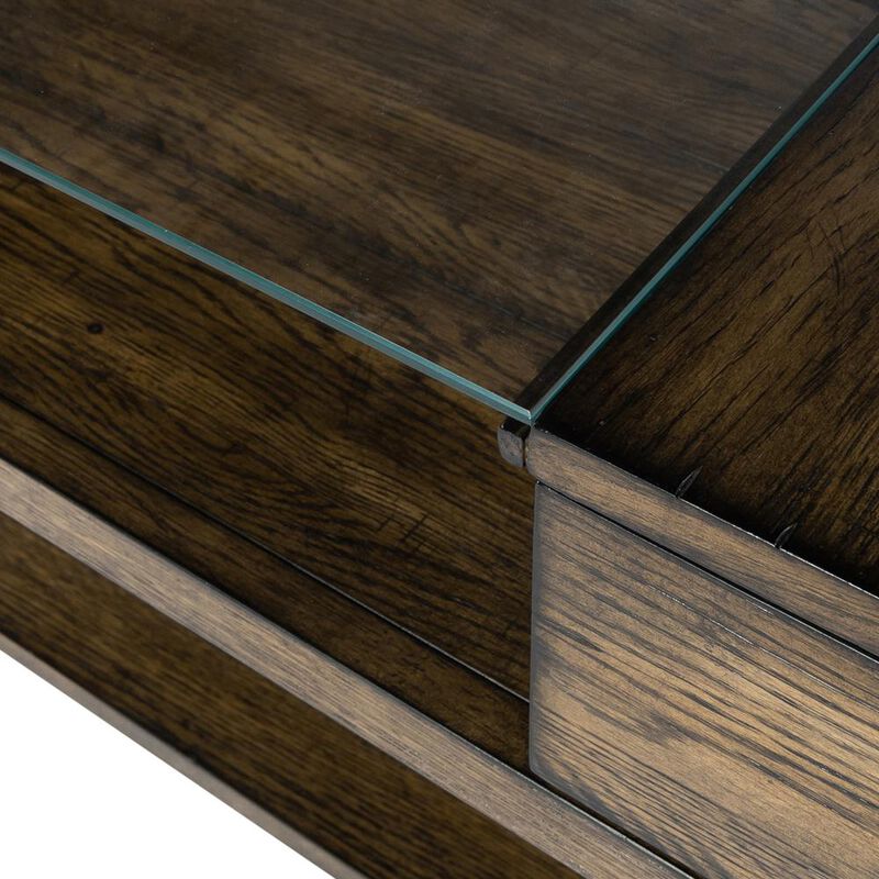 Liberty Furniture Lennox Display Cocktail Table in Weathered Chestnut image number 8