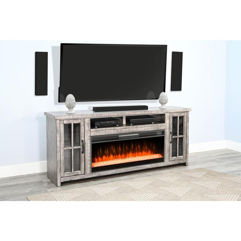 Sunny Designs 76 Media Console with Electric Fireplace
