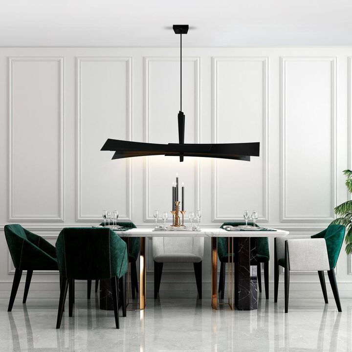 Solara Integrated LED Black Chandelier