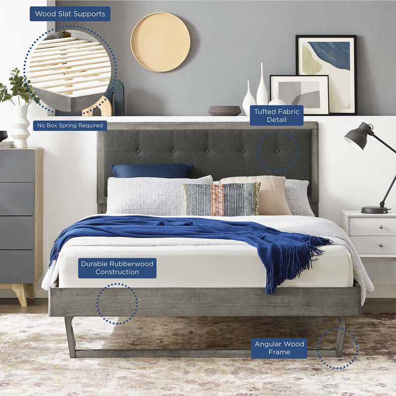 Modway - Willow Queen Wood Platform Bed with Angular Frame image number 9