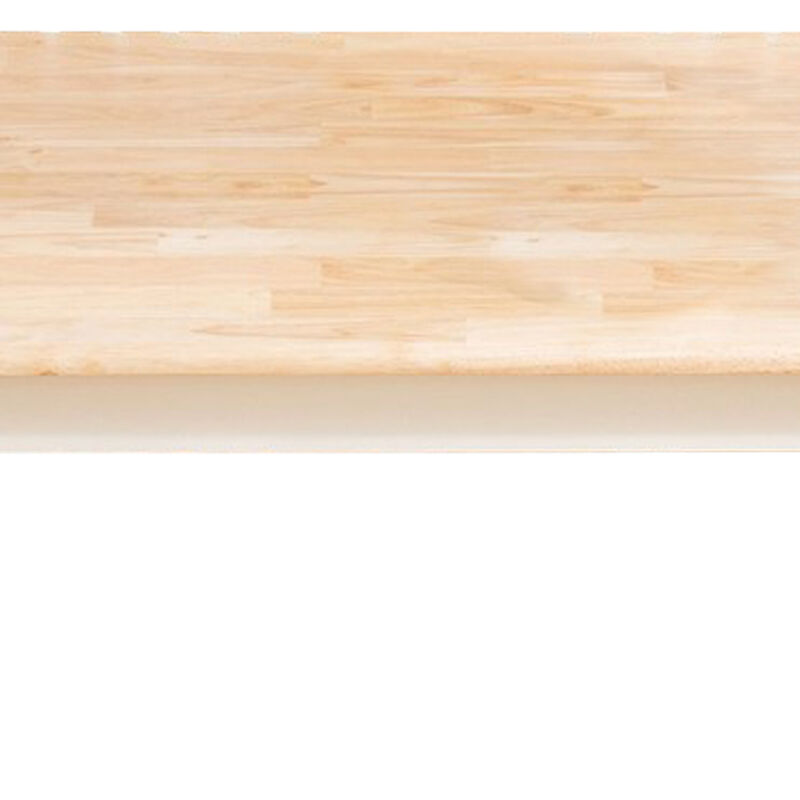 6 Piece Farmhouse Wooden Dining Set, White and Brown - Benzara