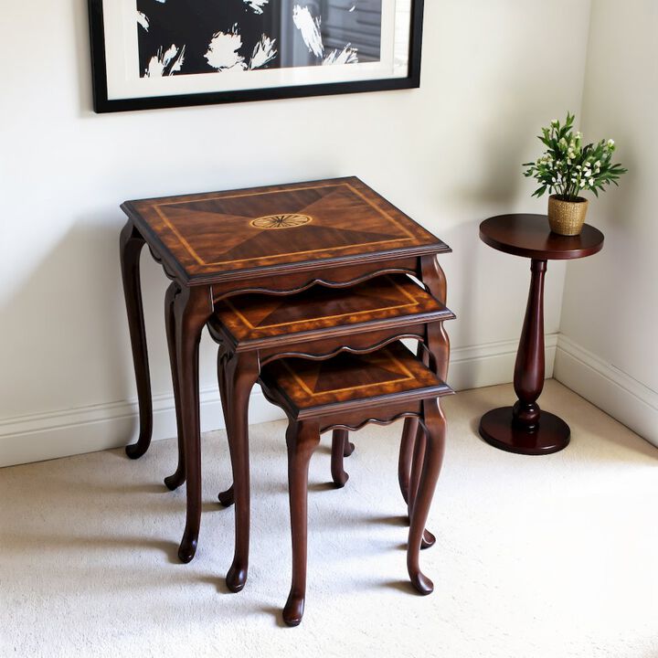 Starlight Canyon Home Medium Brown Nesting Side Tables Set of 3 for Living Room