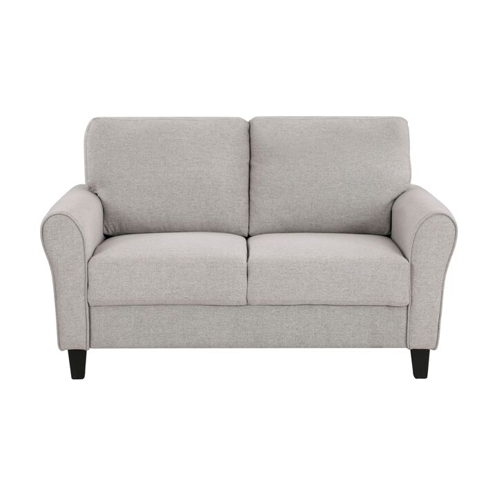 Streamdale Transitional Sand Fabric Loveseat with Attached Cushion