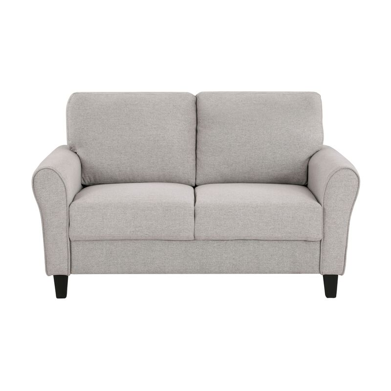 Streamdale Transitional Sand Fabric Loveseat with Attached Cushion image number 0