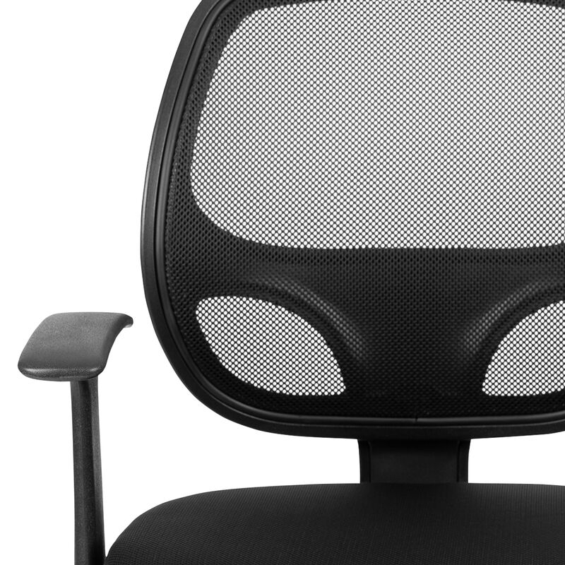 Flash Fundamentals Mid-Back Black Mesh Swivel Ergonomic Task Office Chair with Arms image number 8