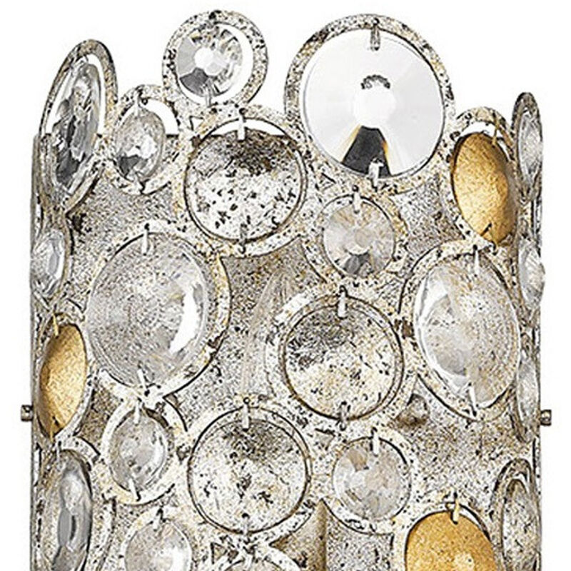 Hivvago Vitozzi 3-Light Antique Silver Leaf Sconce