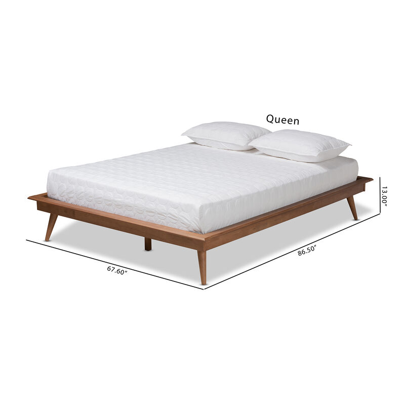 Baxton Studio Karine  Walnut Brown Finished Wood Full Size Platform Bed Frame