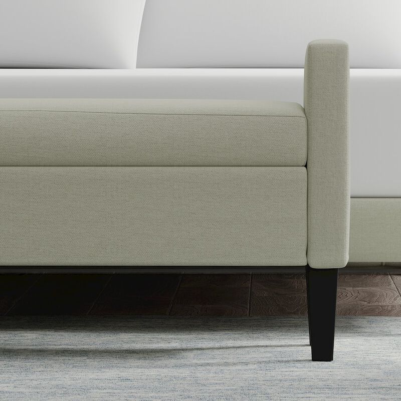 Rize Home 46 Storage Bench with Arms - Beige image number 3