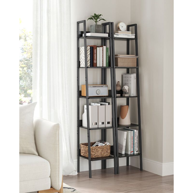 Narrow 5-Tier Ladder Shelf Freestanding Storage for Stylish Spaces