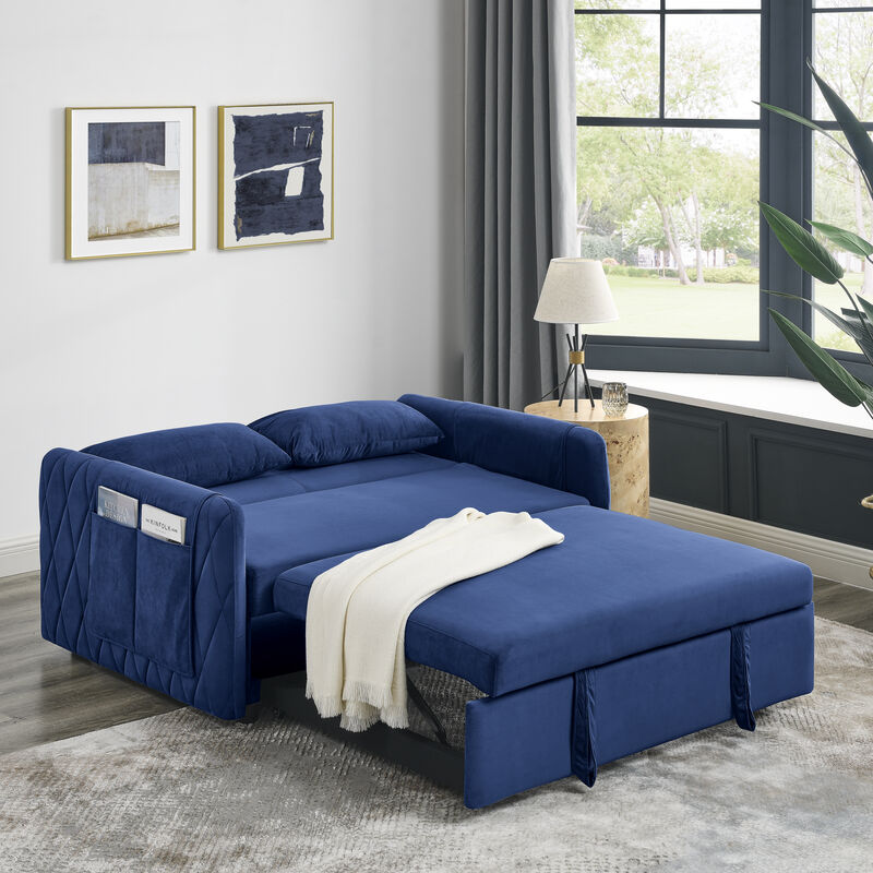 Merax Modern Convertible Sofa Bed with 2 Detachable Arm Pockets image number 2