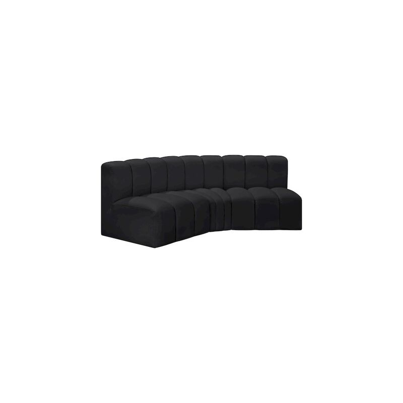 Meridian Furniture Arc Black Vegan Leather Modular Sofa
