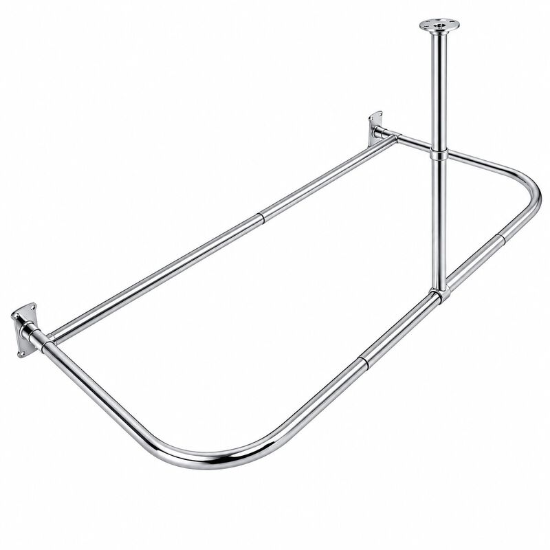Signature Aluminum Series Freestanding Tub Shower Curtain Rod image number 0