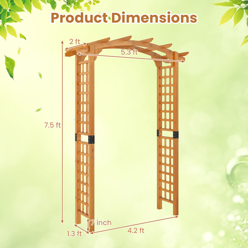 Classic Wooden Trellis Arch &ndash; Outdoor Arbor for Garden Pathways, Vines & Roses image number 4