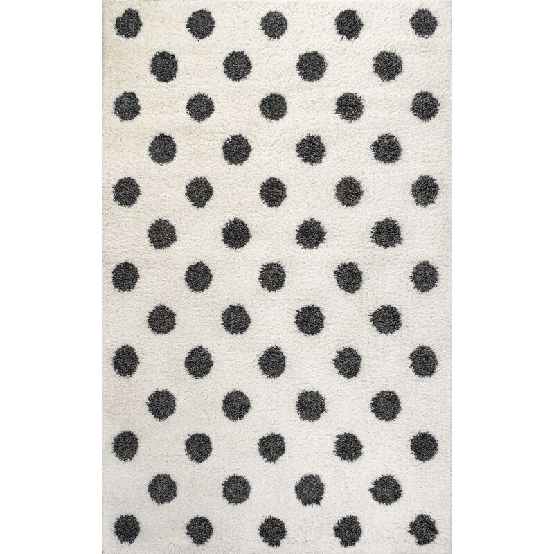 Pere Modern Charcoal Dot Shag Area Rug