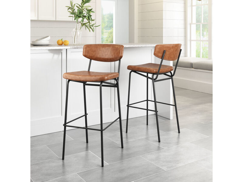 Charon Barstool (Set of 2) Vintage Brown