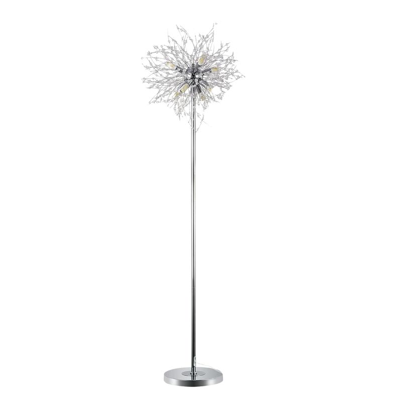 ELEMENT ACE Elegant 69 Inch Tall Crystal Standing Floor Lamp with 8 Lamp Heads, 32 Firework Crystal Accents, Sturdy Metal Base for Living Room Bedroom Home Decor image number 0