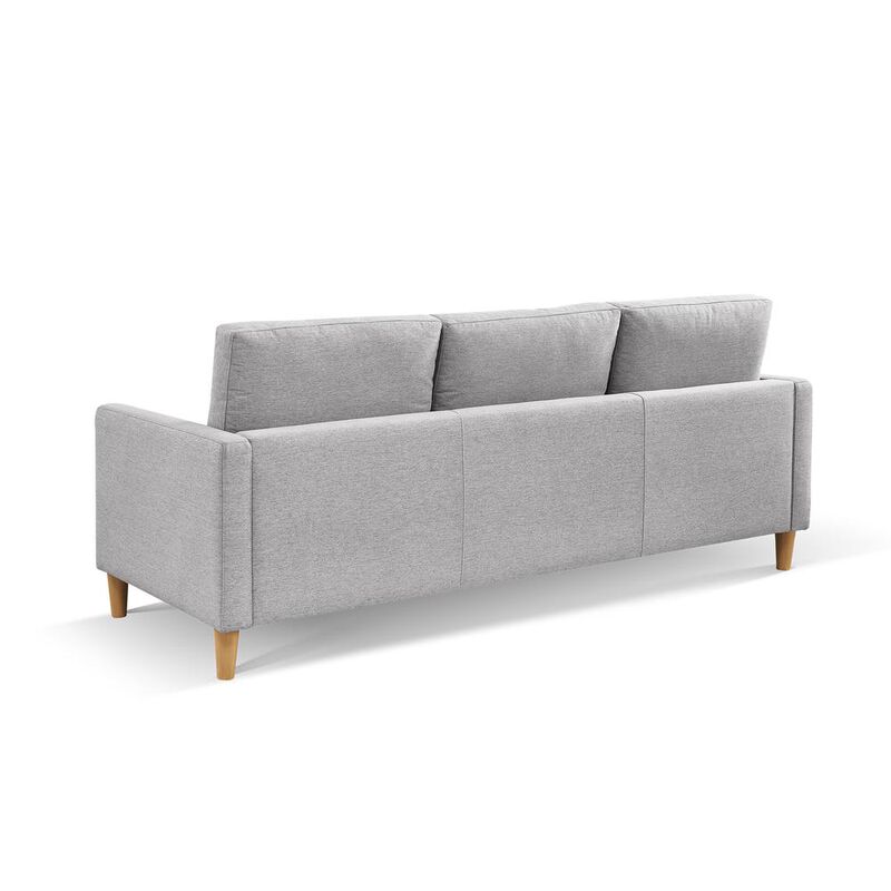 OS Home and Office Furniture Two Piece Upholstered Tufted L Shaped Sectional with Ottoman in Light Grey image number 7