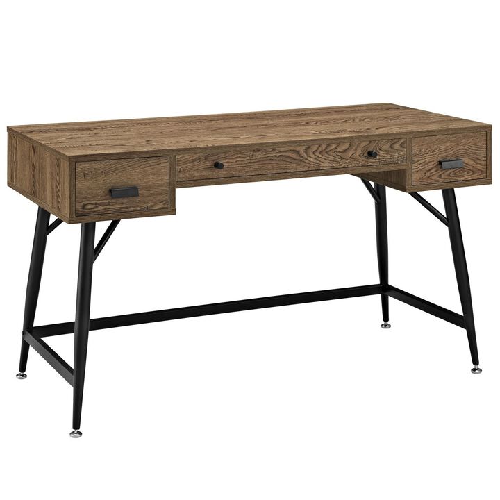 Modern Wood-Grained Patterned Melamine Office Desk