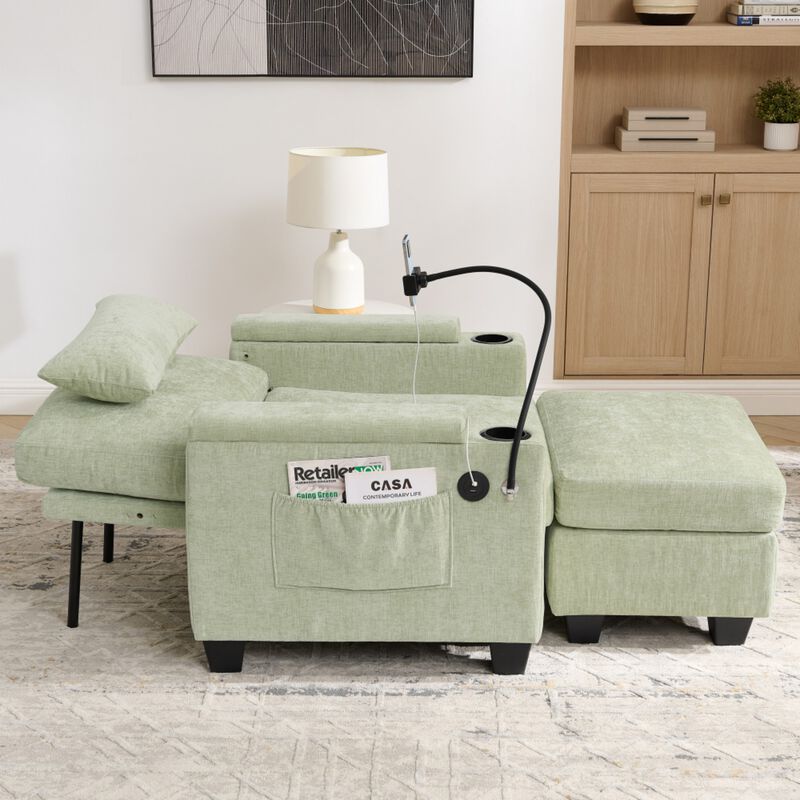 Kurtfo Chenille Accent Chair Set image number 3