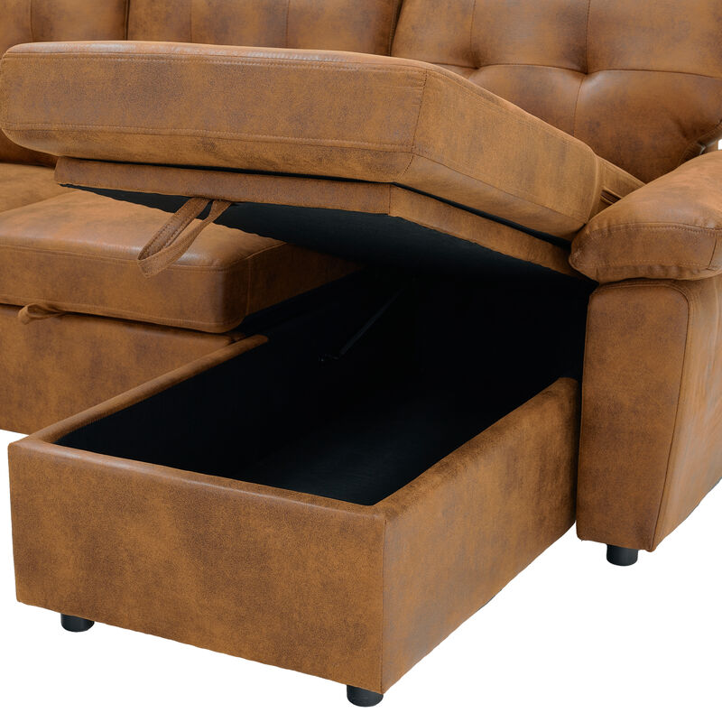 TATEUS  L-Shaped Pull-Out Sectional Sofa image number 5