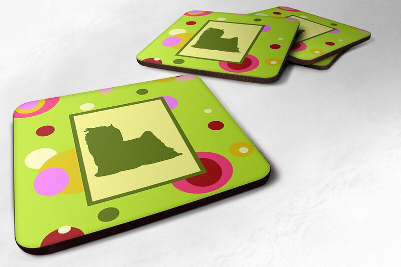 Caroline's Treasures CK1084FC Yorkie Foam Coasters (Set of 4), 3.5 H x 3.5 W, Multicolor image number 0