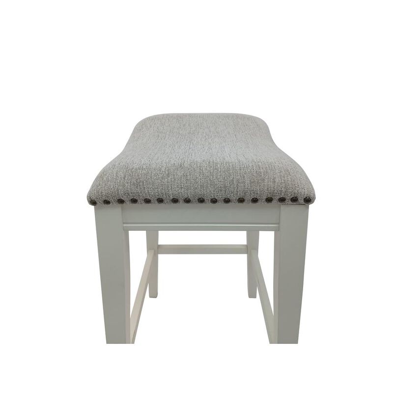 Carolina Living 30 Saddle Barstool - Set of 2 - Missouri White - Fawn Chenille Upholstery