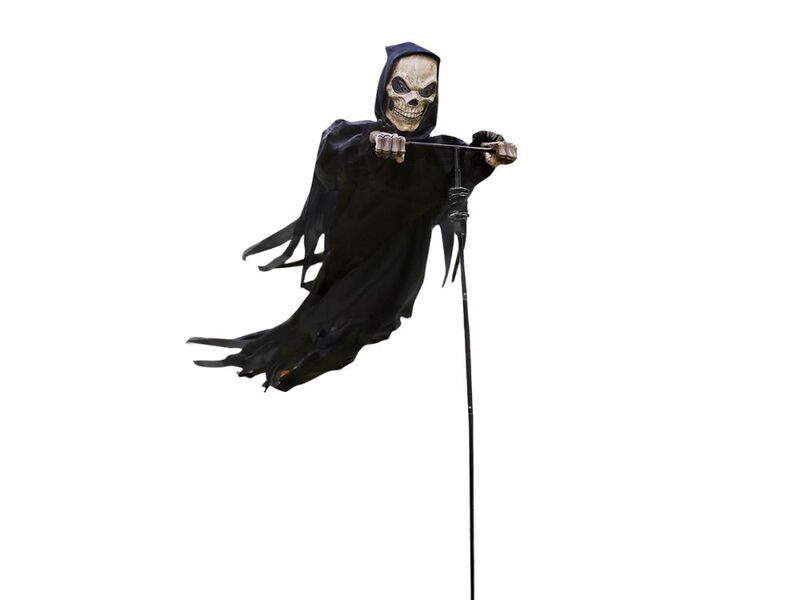 7.8FT Flying Skull Reaper Ghost &ndash; Rotating Halloween Skeleton Scarecrow for Garden, Porch & Yard Outdoor Decor image number 0