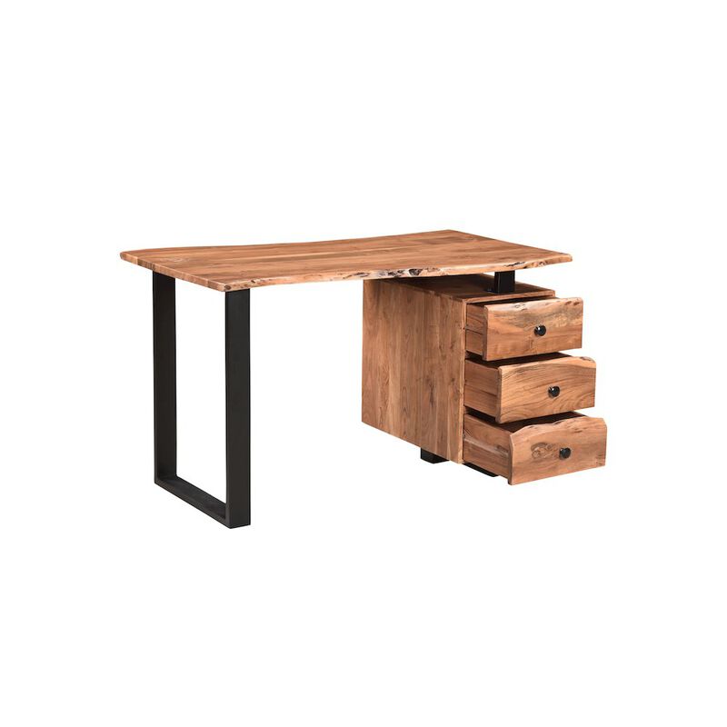 Taran Designs Oren 3-drawer Live Edge Solid Wood Writing Desk