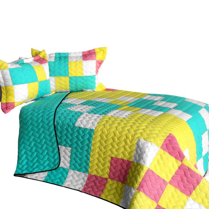 Vermicelli Quilted Patchwork Bedding Set Queen Size Dream Proposal Design