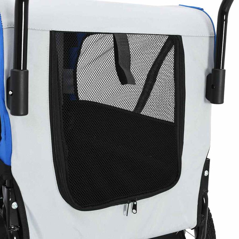 2-in-1 Pet Bike Trailer & Jogging Stroller Gray and Blue