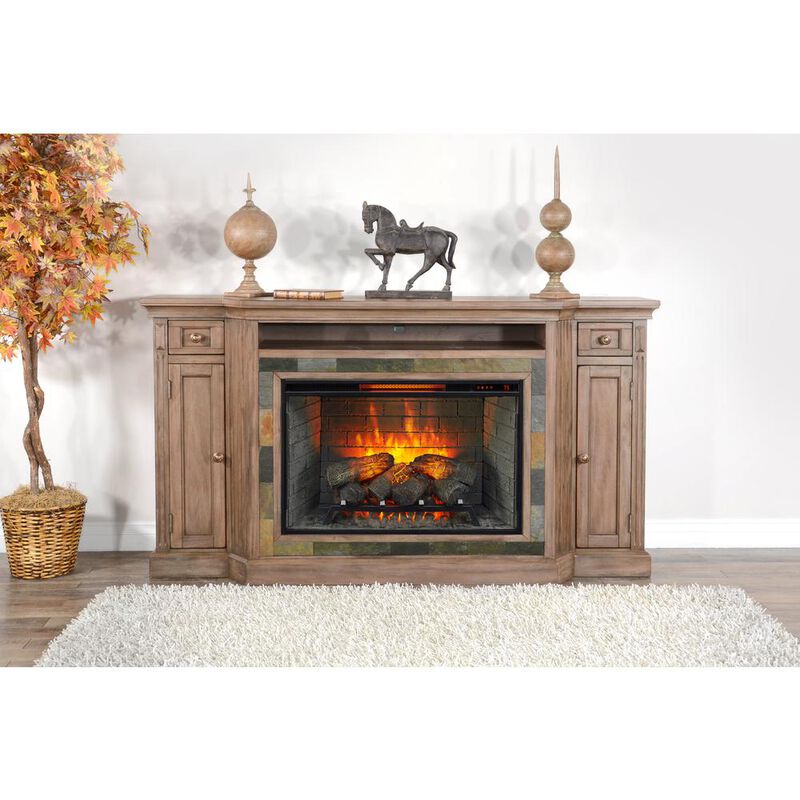 Sunny Designs 72 Media Console with Electric Fireplace
