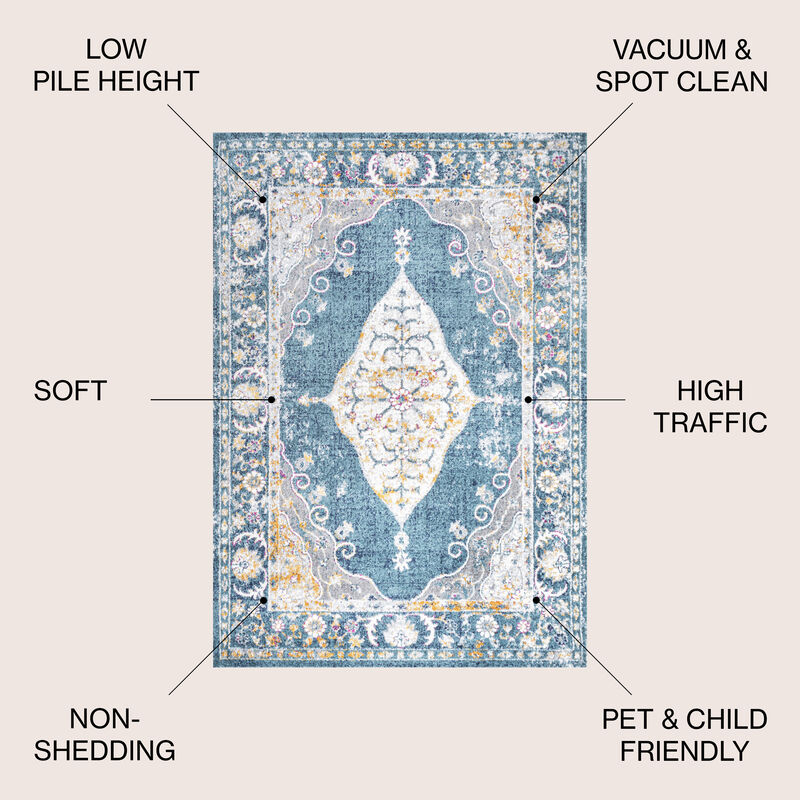 Zelda Bohemian Cottage Medallion Area Rug