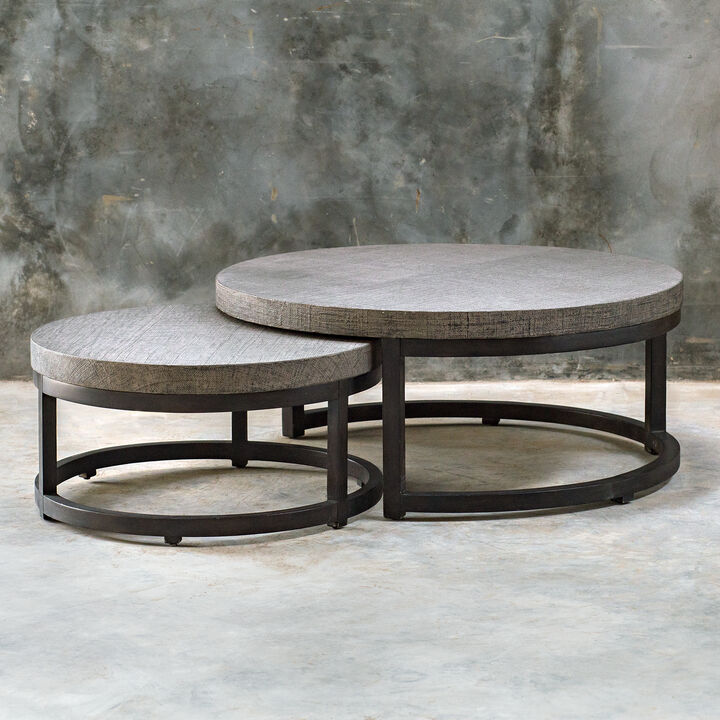 Aiyara Gray Nesting Tables, (Set of 2)