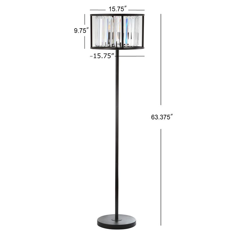 Bevin Metal/Crystal LED Floor Lamp