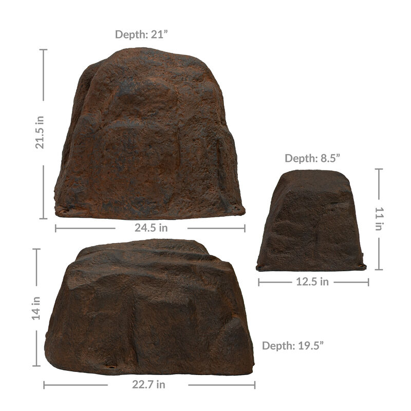 3-Piece Polyresin Faux Landscape Rock Set image number 2