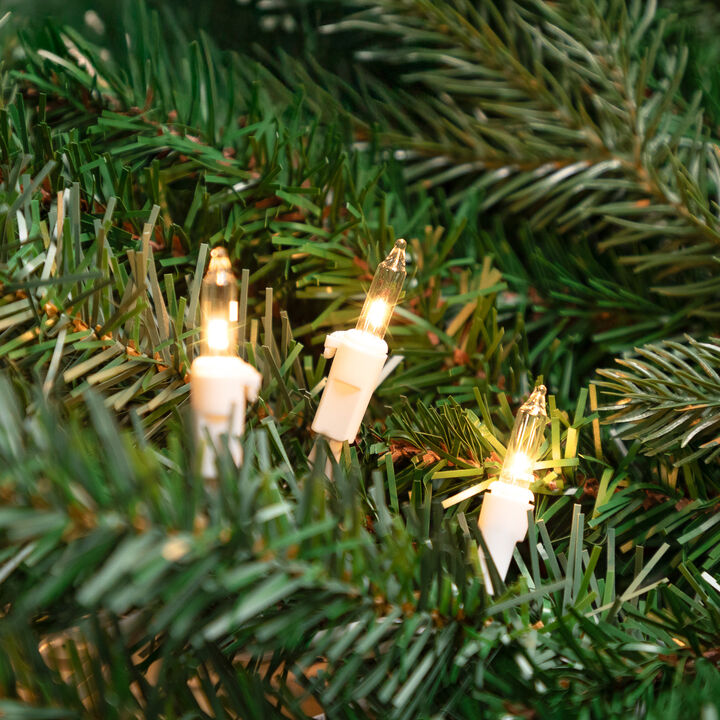 100-Count Clear Mini Christmas Light Set  20.25ft White Wire