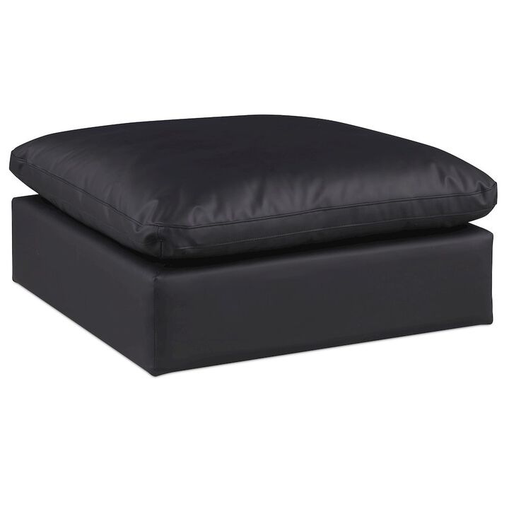 Meridian Furniture Comfy Black Vegan Leather Modular Ottoman