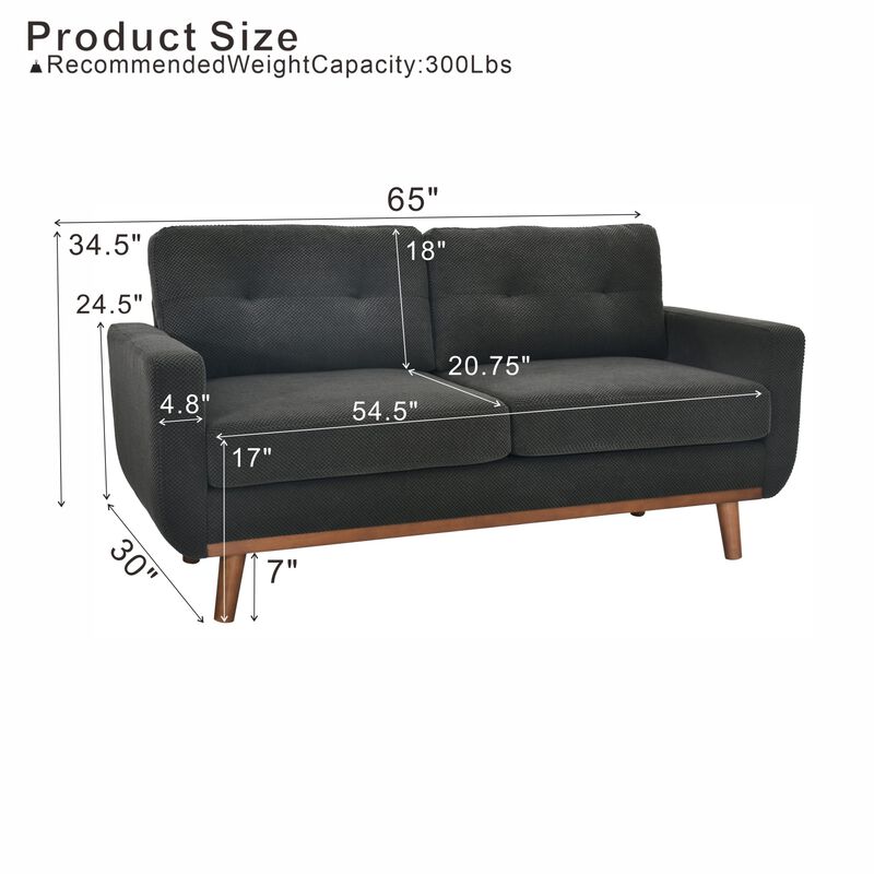 Harldi Modern Minimalist Two-Seater Sofa image number 7