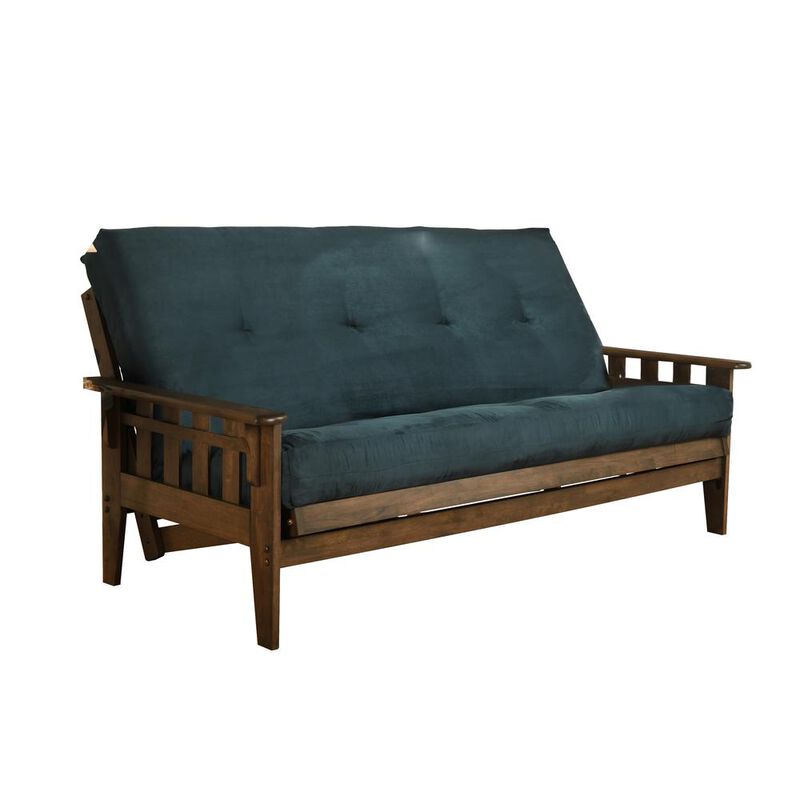 Tucson Frame-Rustic Walnut Finish-Suede Navy Mattress image number 0