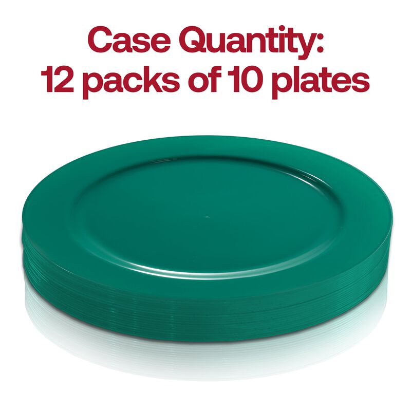 7.5" Solid Green Holiday Round Plastic Salad Plates (240 Plates) image number 3