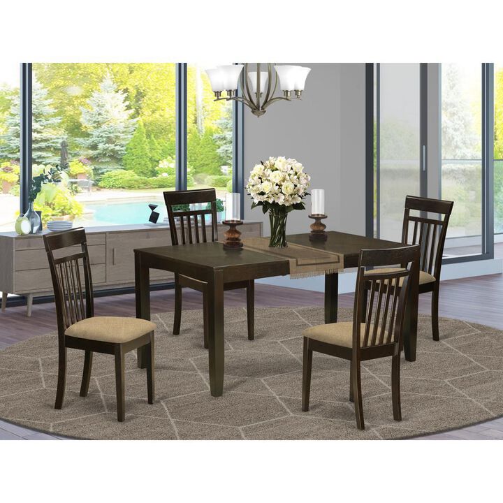 5 Pc Dining room set-Dining Table with Leaf Plus 4 Kitchen Chairs
