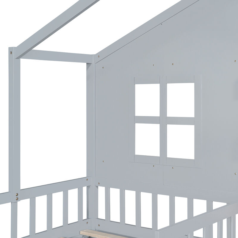 Merax House Platform Bed with Sofa