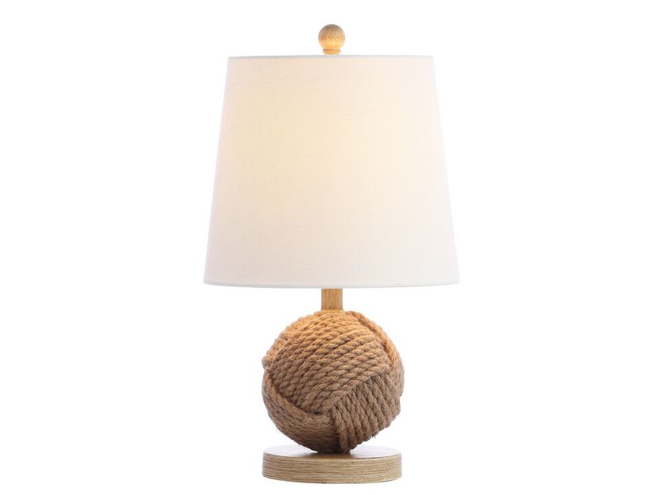 Monkey Fist 18" Rope Ball LED Table Lamp, Natural