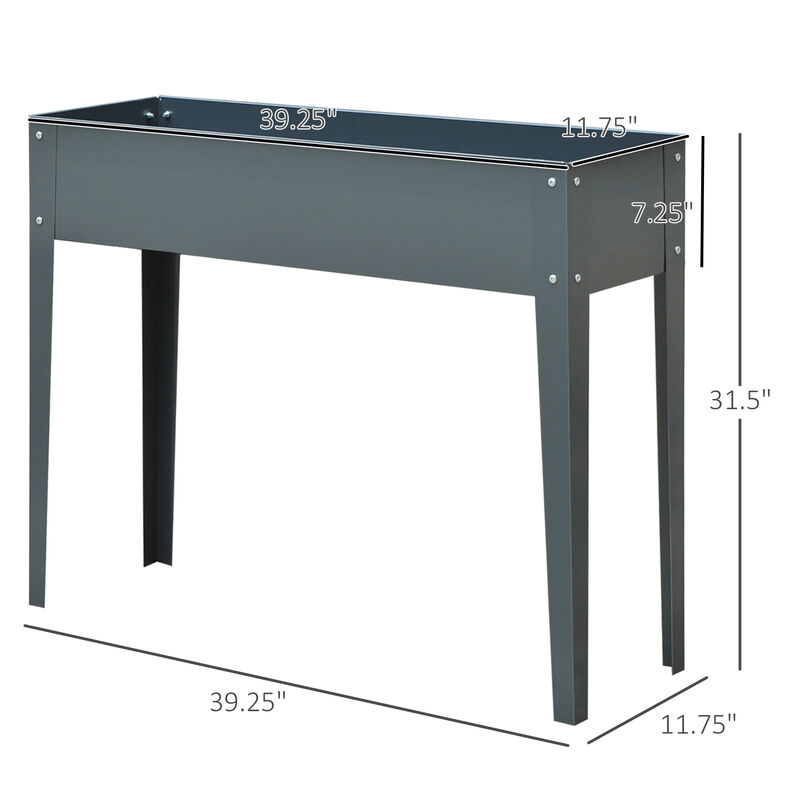 Hivvago Raised Garden Planter Metal Box with Drainage Holes image number 2