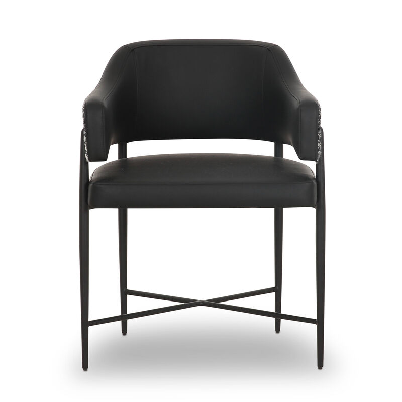 Sezanne Black Vegan Leather 2-Tone Dining Chair