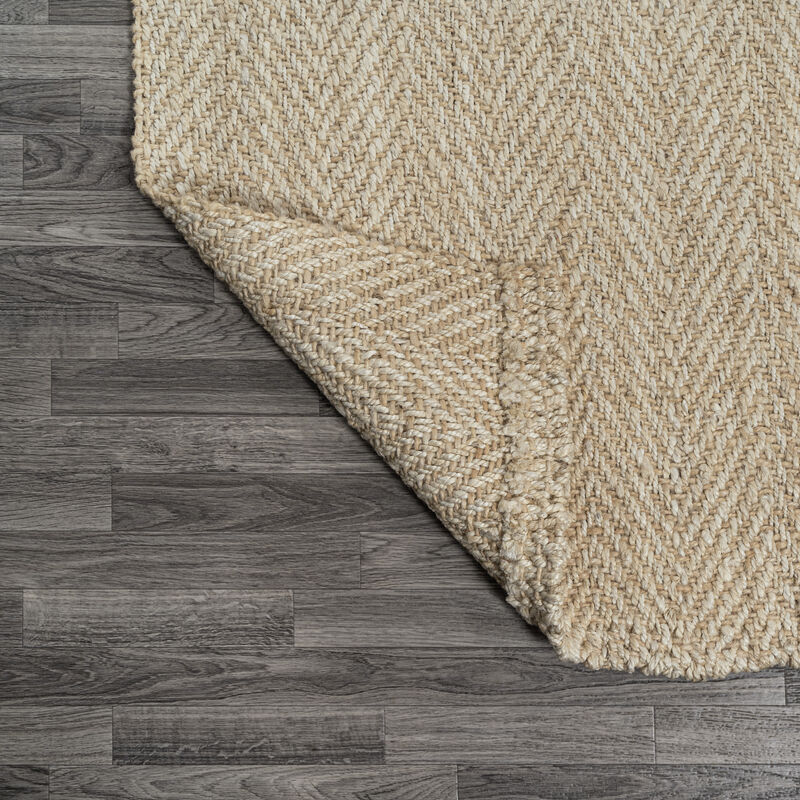 Espina Hand Woven Herringbone Chunky Jute Area Rug