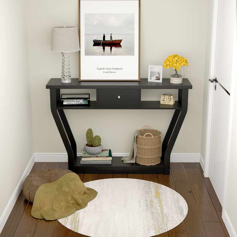 Modern Sofa Accent Table with Drawer image number 2