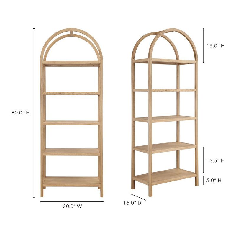 Starlight Canyon Home Elegant Tall Brown Wooden Bookcase, 4 Tier Shelf Bookshelf image number 3