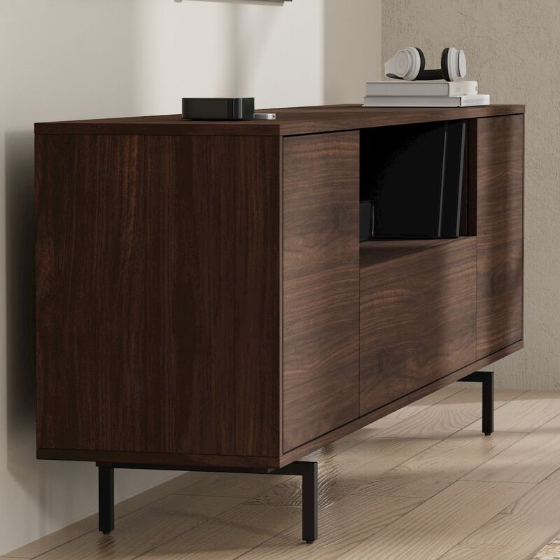 Comfort Pointe Avichi Walnut Laminate 3 Door TV Console