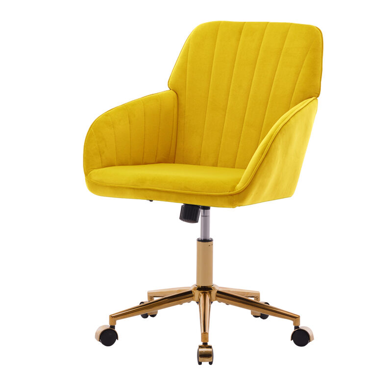 GOODSILO Adjustable Ergonomic Swivel Chair with Memory Foam Cushion and Golden Base image number 0